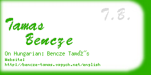 tamas bencze business card